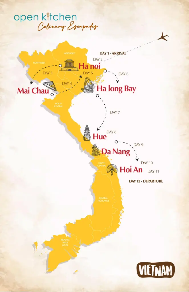Map of north vietnam tour